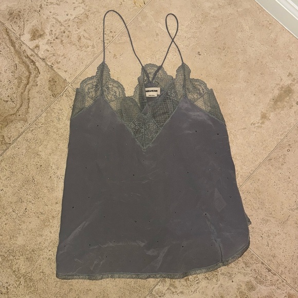 ZADIG & VOLTAIRE CHRISTY STRASS CAMISOLE - Picture 1 of 5